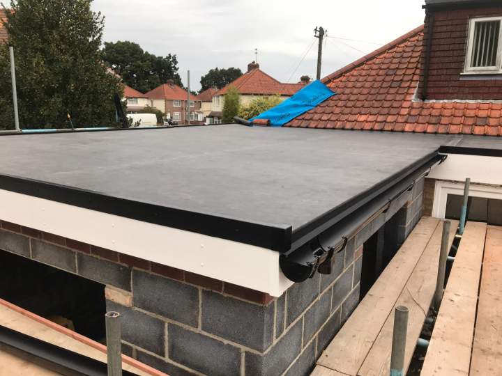 EPDM rubber flat roof by DH Roofing Contractors