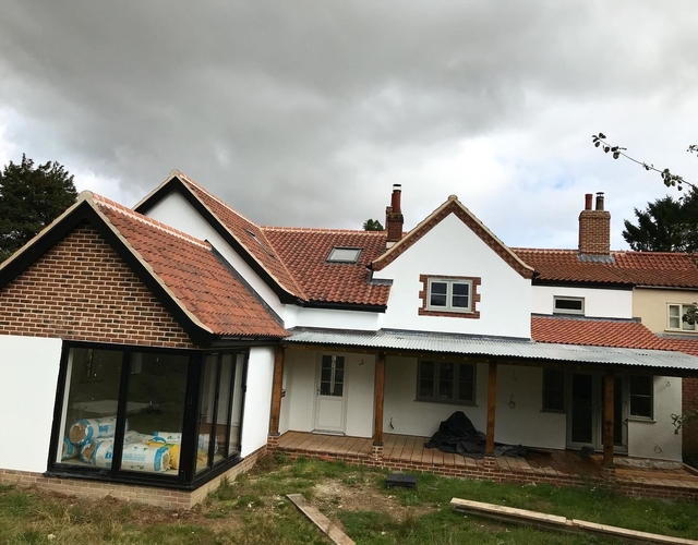 New roof, red tile, pitched roof