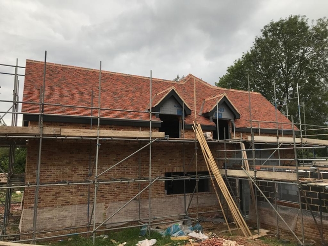 Pitched roof, red tiles, Norwich